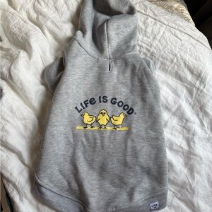 Life Is Good Gray Hoodie for Dogs